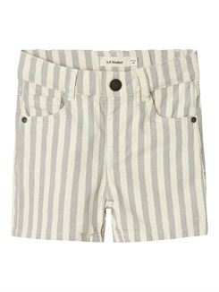 Lil' Atelier Hugo loose shorts - Limestone stripe