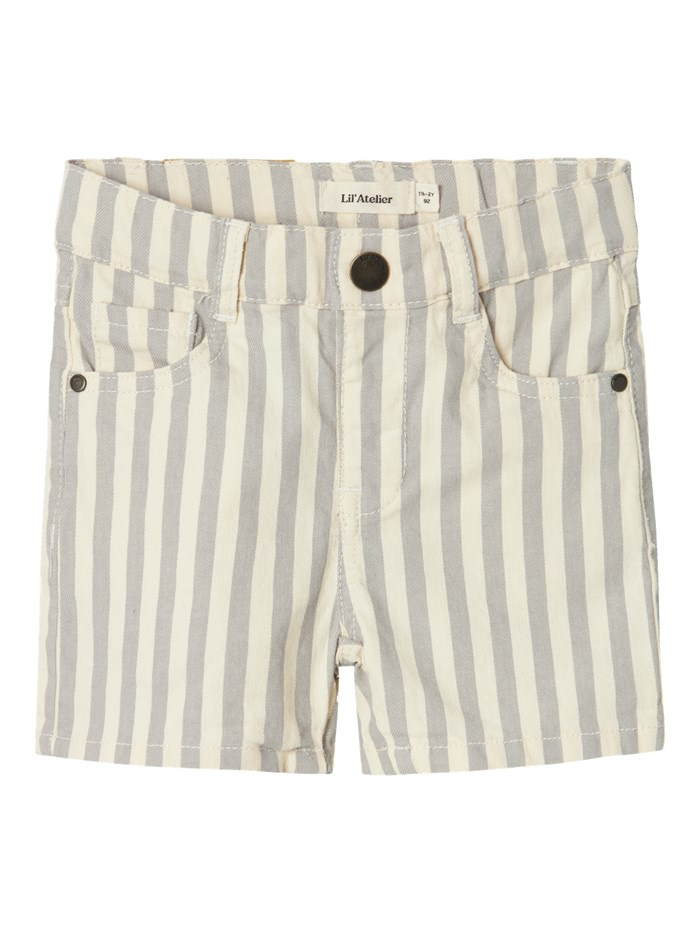 Lil\' Atelier Hugo loose shorts - Limestone stripe