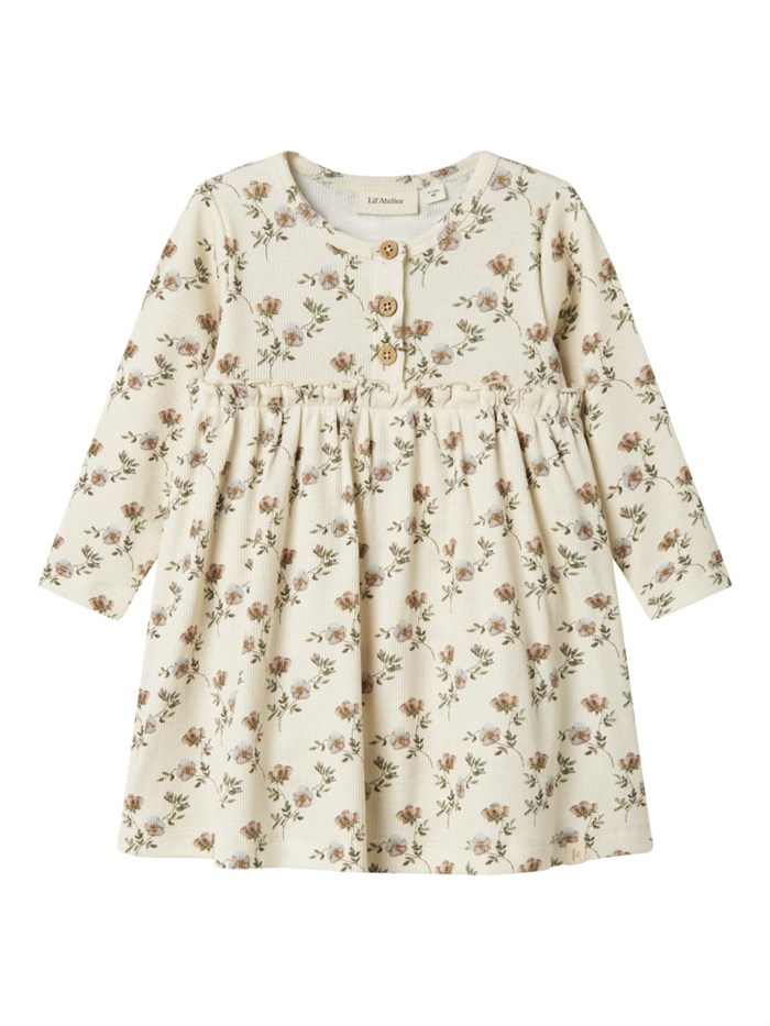 Lil\' Atelier Gavo LS body dress - Turtledove flowers