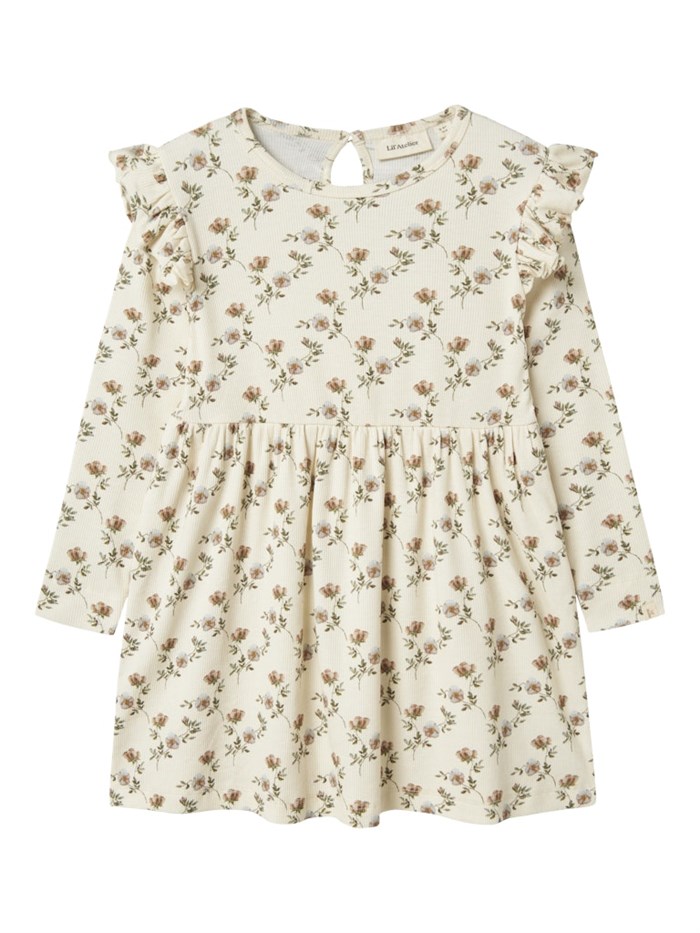 Lil\' Atelier Gavo LS dress - Turtledove flowers