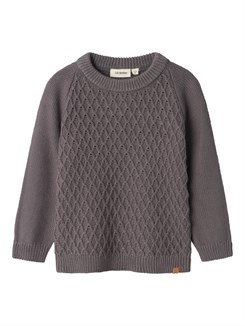 Lil' Atelier Tobie LS knit - Pewter 