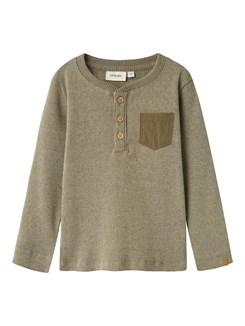 Lil' Atelier Barbar LS slim top - Moss gray