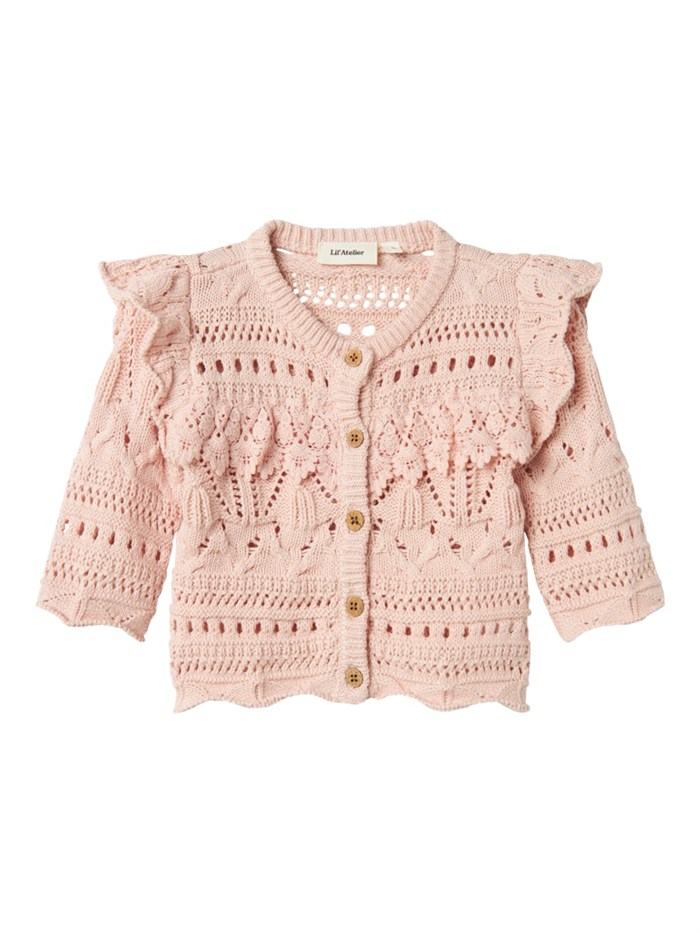 Lil\' Atelier Damia LS knit cardigan - Peach Whip