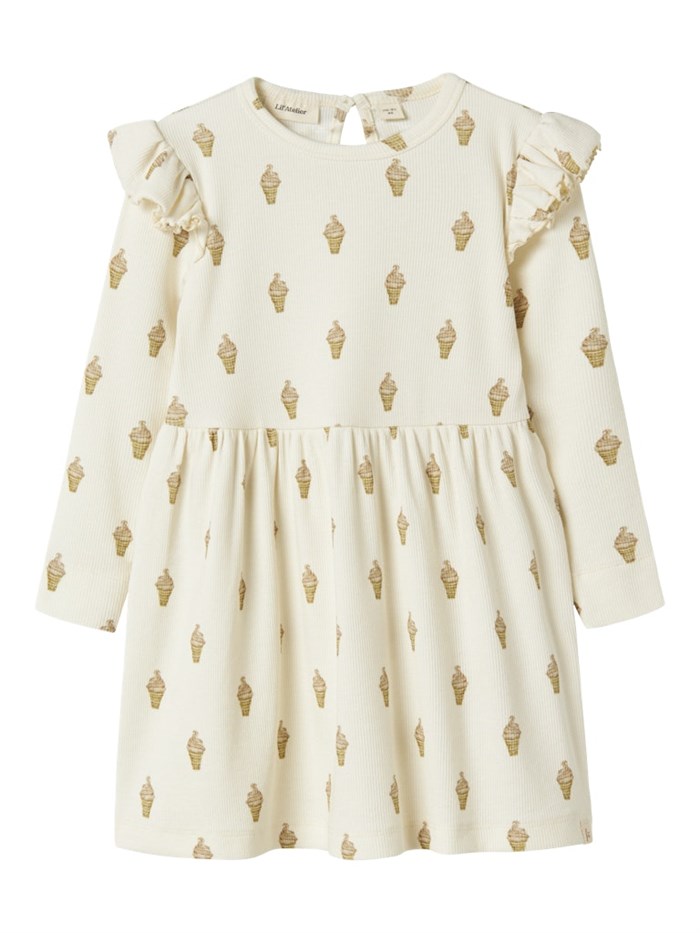 Lil\' Atelier Gavo LS dress - Turtledove Ice cream