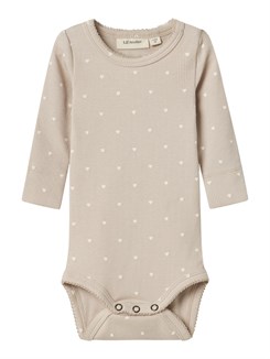 Lil' Atelier Gago LS slim body - gray morning hearts