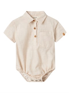 Lil' Atelier Tarou SS loose body shirt - Bleached Sand