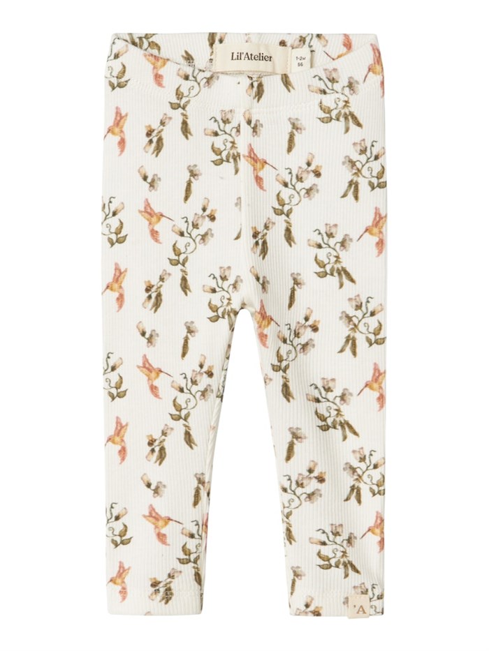 Lil\' Atelier Lavo slim leggings - Coconut Milk - Humming bird