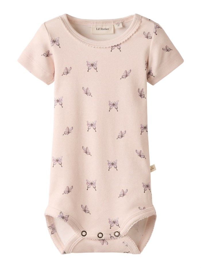 Lil\' Atelier Gayo SS slim body - Peach Blush butterfly