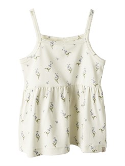 Lil' Atelier Gayo SL strap Top - Coconut Milk - Forget me not
