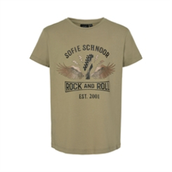 Sofie Schnoor Felina t-shirt - Army green "Rock and roll"