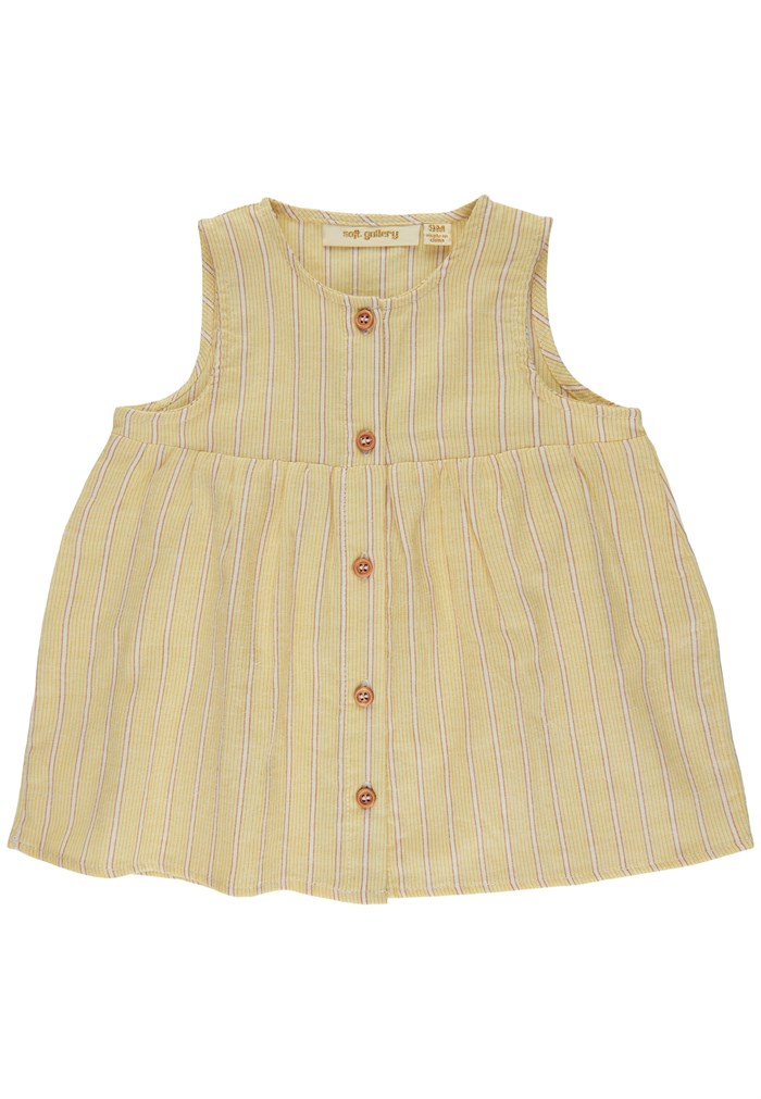 Soft Gallery Blillen stripe Dress - Amber Yellow
