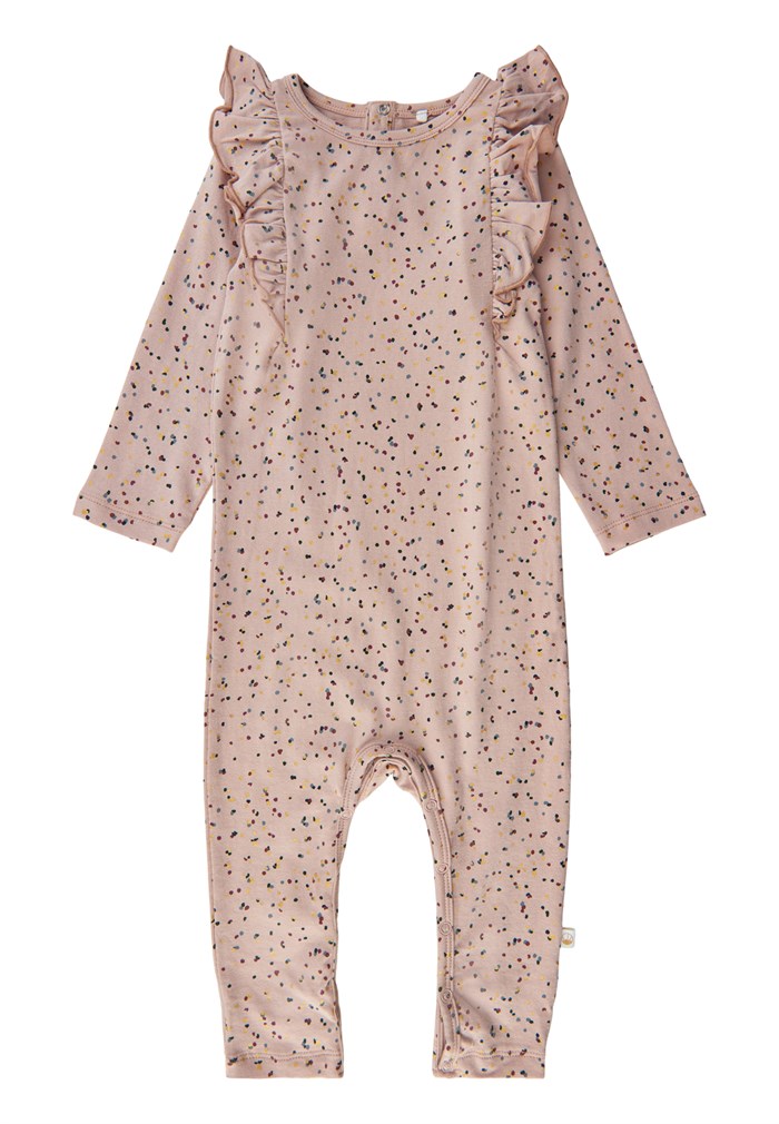 The New Ditty LS jumpsuit - Rose dust dots aop