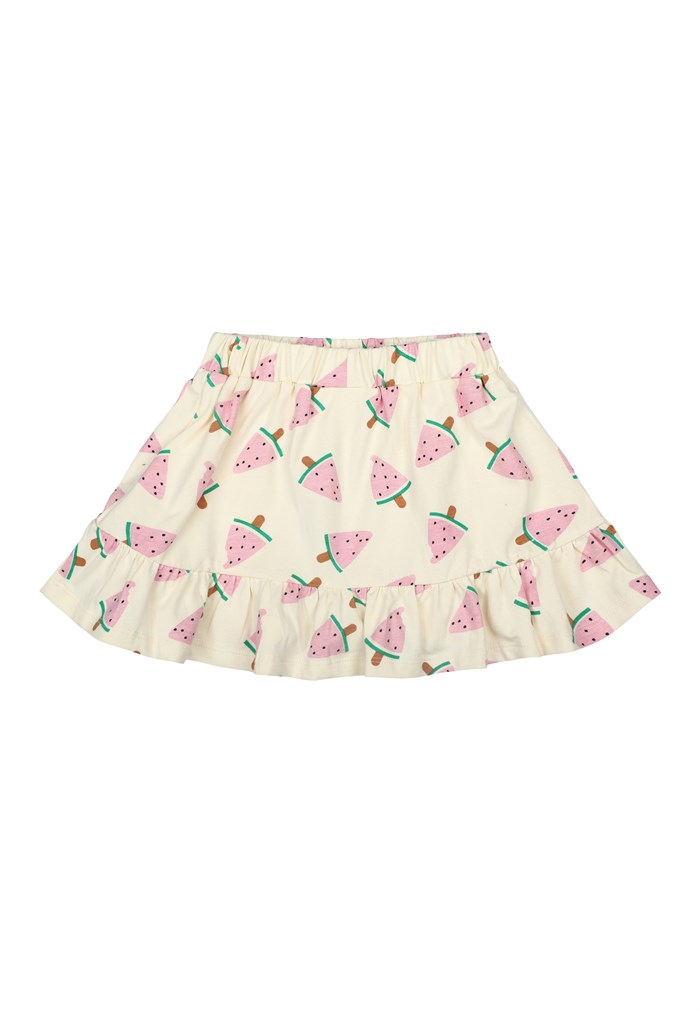 The New Kaya skirt - White Swan Watermelon AOP