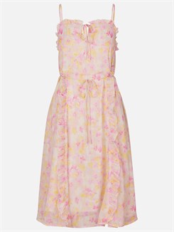Rosemunde Recycled chiffon strap dress - big rosa flower print
