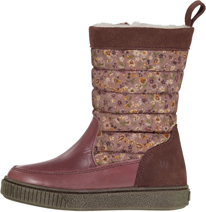 Wheat Koa High TEX boots v/inside zip - Lilac flowers