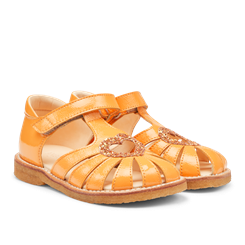Angulus Hjerte sandal (smal til normal pasform) - Manderin/Manderin Glitter